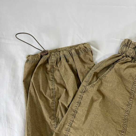 Urban Outfitters Tan Khaki Parachute Wide Leg Lightweight Pants | Size S - Picture 2 of 7
